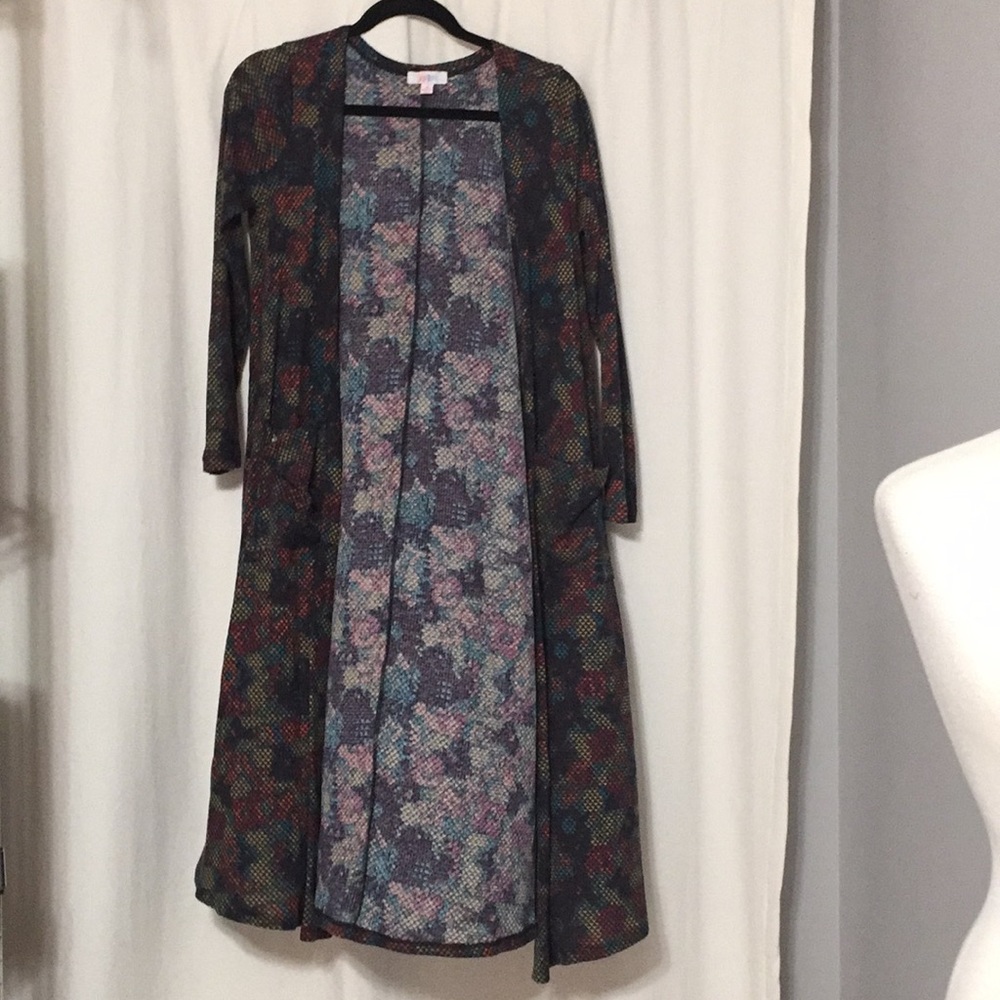 S abstract floral ribbed LuLaRoe Sarah